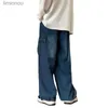 Męskie dżinsy Y2K Style swobodne dżinsy hip -hopowe dla mężczyzn szerokie nogi luźne spusty spustowe straisht harajuku streetwearne spodnie mody Nowe dla Malel240119