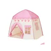 Other Children Furniture Kids Play Tent Princess Playhouse Pink Castle Drop Delivery Home Garden Dhalz