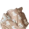 Cobertores Bebê Swaddle Envolto Cobertor de Algodão de Malha Moda Urso Impressão Footmuff Saco de Dormir Colcha A2UB