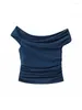 Camicette da donna Designer Crop Top da donna con volant sulla spalla Top sexy senza maniche da donna Donna Streetwear Estate