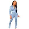 Tracksuits voor dames dames tweedelige set Designer Tracksuit Strip Zipper Jacket Lange mouwbroek Sets 2 Outfits Bodycon Sports Drop D DHBJK