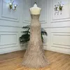 Party Dresses Serene Hill Caramel Mermaid Elegant Sexy Spaghetti Feathers Pärlade Evening Prom -klänningar 2024 för Woman Cla72024
