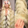 613 HD Body Wave Lace Front Human Hair Ropparent 250 ٪ Honey Blonde Lace Brontal Brontal 13x6 Brazilian Water Wave Wave Wave