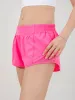 LL Womens Shorts Hotty Sıcak Kıyafetler Yansıtıcı Strip Fermuar Cepleri ile Lu Kısa Pantolonlar Elastik Pantolonlar Spor giyim LU88248