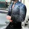 Men's Casual Shirts Golden 5-color Shirt Fashion Lapel Long Sleeve Simple Street Dance T-shirt 6XL Party