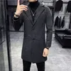 Sonbahar Kış Kış Erkek Koreli İş Uzun Ceket İnce Sıradan Windbreaker Ceket Erkekler Trençkot Moda Palto 4xl 5xl 240118