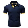 Polos pour hommes 2024 été décontracté à manches courtes Polo costume respirant chemise coton luxe hommes hauts col chemises d'affaires