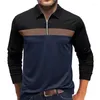 Polos masculinos 2024 outono streetwear moda polo camisas homens respirável manga longa lapela solta roupas masculinas casuais topos