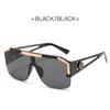 Fashion Luxury Oversized Square Sunglasses Men Women Vintage Metal Big Frame Semi-Rimless One Lens Sun Glasses 2024 new