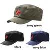 Boinas Unisex Clásico Estrella Roja Sombrero Del Ejército Ajustable Algodón Sombreros Para El Sol Casual Deportes Gorra Lisa Gorras Al Aire Libre Parte Superior Plana