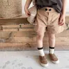 Shorts 2023 Summer New Solid ldren Shorts Thin Cotton Linen Girls Shorts Comfortable Baby Casual Short Pants Boy Shorts Kids Clothes H240508