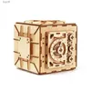 Arts and Crafts Safe Box Treasure 3D Wooden Model Locker Kit DIY Coin Bank Mechanical Puzzle Brain Teaser Projects For Adults and Teens YQ240119