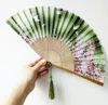 Vintage Wedding Folding Fan Classical Bamboo Handheld Fan Japończycy jedwabny fani tańca do wystroju domu Party Favor Favor Prezent