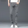 Jeans da uomo Nuovo marchio di moda Slim Grigio Blu Jeans skinny Uomo Business Casual Classico Cotone Tendenza Elastico Pantaloni a matita in denim per giovaniL240119