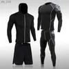 Jogging Clothing 4 Pcs/Set New Top Quality Thermal Underwear Men Sets Compression Sports Suit Sweat Quick Drying Sportswear Breathable Tops PantsH24119