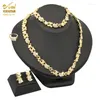 Necklace Earrings Set Luxury Dubai Gold Color For Women & Arab African Nigerian Bridal Jewellery