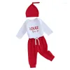 Ensembles de vêtements rwybeyw pour tout-petit bébé fille ma première tenue de la Saint Valentin Mr volez votre coeur de pantalon robeur chapeau 3pcs