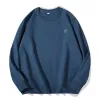 AL-798 YOGA HOODIES CREW NECK PULLOVER WARE SWEATSHIRTSシルバー3Dロゴ胸のゆるいスウェットウェアユニセックスカジュアルスウェットオウトウェアジャケット