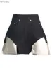 Women's Shorts DEAT Women's Denim Shorts Patchwork Pocket High Waist Gradient Burr Edge Back Zipper Short Jeans 2024 Spring New Fashion 17A6662L240119