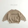 Pullover Autumn Ldren New Long Sleeve Sweater Sweater Fashion Girls Sweater Vintage Loose Baby Kniteed Bullover Kids Discal Classion H240508