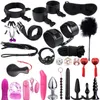 Par Set Bondage Vibrators Set Nylon Restraint BDSM Slave Vibrator Plug Flirt Games Erotic Toys for Women 240118