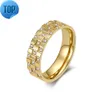 High Quality Titanium Steel Diamond Square Zircon Ring Gold Plated Ladies Rings Jewelry