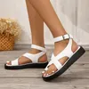 Sandálias femininas 2024 verão plus size 36-43 cunhas peep toe fivela cinta plataforma senhoras sapatos de praia moda conforto 56740 72784