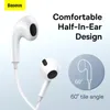 Casque Baseus Encok TypeC latéral inear filaire écouteur Sport écouteurs casque microphone télécommande pour Samsung Huawei Xiaomi