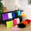 Oreiller couleur unie housse nordique taie d'oreiller 43x43 maison décorative fourrure salon peluche douce chaise canapé Fundas De Cojines