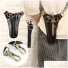 Salon de coiffure Ciseaux en cuir Peigne Brosses Sac Pack Styliste Coiffeur Ciseaux Étui avec sangle Kappers Tas Koffer Drop Delivery Dhcpf