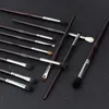 12 unidsset Negro Profesional Juego de pinceles de maquillaje de ojos Sombra de ojos pincel de maquillaje función completa Detalle de pliegue mancha Sombra de nariz mosan 240118