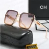 Designer-Sonnenbrillen für Damen, luxuriöse Herren-Sonnenbrillen, ovale Sonnenbrille mit Metallrahmen, Lünette, Leopardenmuster, vergoldet, Chanels, Chan Chane Channel, Chael Chanl Sonnenbrillen