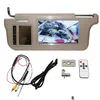 Voiture vidéo pouces pare-soleil miroir Sn moniteur LCD DC 12V intérieur beige pour lecteur Av1 Av2 caméra livraison directe automobiles motos A Dhldn