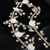 Kopfschmuck Gold Strass Kristall Braut Stirnband für Frauen Blume Hochzeit Haarschmuck Braut Accessoires trendige handgemachte Kopfbedeckung Tiaras