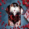 Camicie casual da uomo San Valentino stampato da uomo manica lunga T tunica corta top da uomo sotto spandex