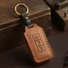 Crazy Horse Leather Car Key Cover Case för Mitsubishi Outlander Xpander Triton Asx Lancer Pajero Sport