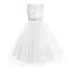 Girls Dresses Girl Teen Elegant Sequined Lace Mesh Flower Dress Princess Pageant Bridesmaid Birthday Party 2-16 Years Drop Delivery Ba Dh4Nh