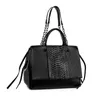 Borse tote in rilievo nere, borse grandi, nuova borsa a tracolla da donna, borsa a tracolla di lusso di alta qualità.