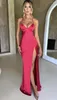 Casual Dresses Green Sexy Backless Satin Party Dress Women Summer Elegant V-neck Open Back Split Slim Club Long