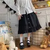 Saias japonesas kawaii menina cintura alta slim folha de lótus balanço saia feminina primavera 2023 nova moda casual todos os jogos gótico lolita saiaephemeralew
