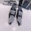 JC Jimmynessity Choo Bling Gerçek Deri Yüksek Topuk Moda Slipers Mizaç Parti Elbise Sandalet Kadın Parlak Rhinestone Dekor Yaz Seksi Ayakkabı
