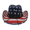 Chapeaux De fête Été Usa Drapeau Paille Chapeaux De Cowboy pour Hommes et Femmes Western Sombrero Hombre Cowboy Casquettes avec Drapeau Américain Sombreros De Mujer 0119