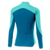 Racing Jackets Fashion Woman Long Sleeve Cycling Jersey Shirt Road Cykeltröja Downhill Jacket Wear Anti-UV Top Camping Bike Blue