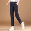 Pantalon Femme HCXR Femmes 2024 Automne Casual Classique Slim Droite Tout-Match À La Mode Taille Moyenne OL Costume Cigarette Capri Pantalon