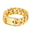 Polished 14k Yellow Gold Hand Accessories 20MM Wide Iron Mens Wrist Bracelet Luxury Never Fade Golden Mens Jewellery Boy