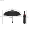 Paraplyer dubbelskikt vindtäta kvinnors automatiska paraply kvinnlig hane tio ben tre vikbara mäns paraply stora regnföretag parasol