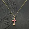 2024 Designer Brand Cross Ch Necklace For Women Luxury Chromes 22K Gold Diamond Classic Sweater Chain Heart Men smycken Fashion Pendant Neckchain 4R4G