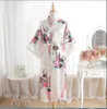 Wholesale New Women Japanese Kimono Robe High Quality Silk Long Nightgown Fashion Printing Loose Comfortable Ladies Pajamas