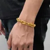 Bracciale di giunzione a maglie cubane personalizzate personalizzate per uomo donna Bracciale a catena in oro 18 carati nero colore rosso punk casual 240118