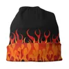 Berretti Fuoco Fiamme Rosse Cappelli a cuffia Cappello lavorato a maglia da strada per le donne Autunno Inverno Caldo Arte estetica vintage Skullies Berretti Berretti